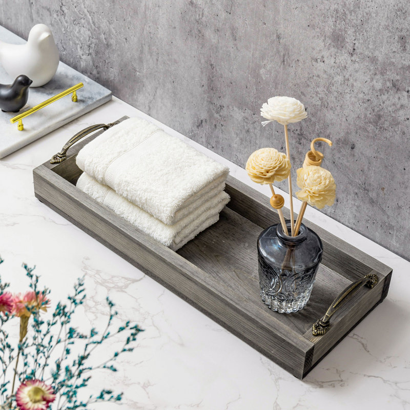 Gracie Oaks Wood Bathroom Accessory Tray & Reviews | Wayfair